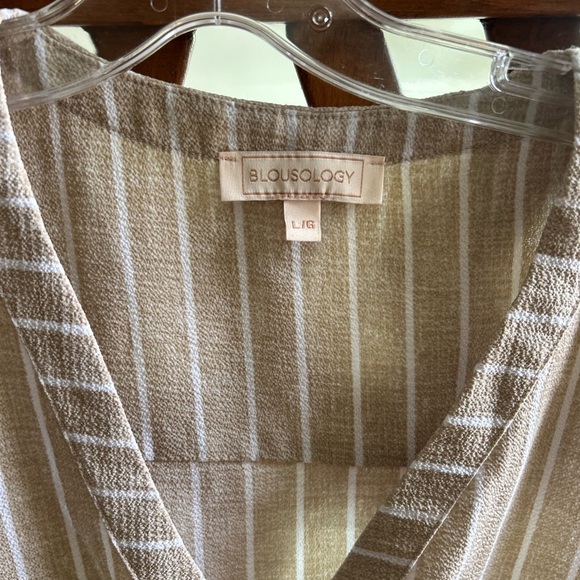 Tan Sleeveless Pullover Zip Down Blouse L - Picture 10 of 15